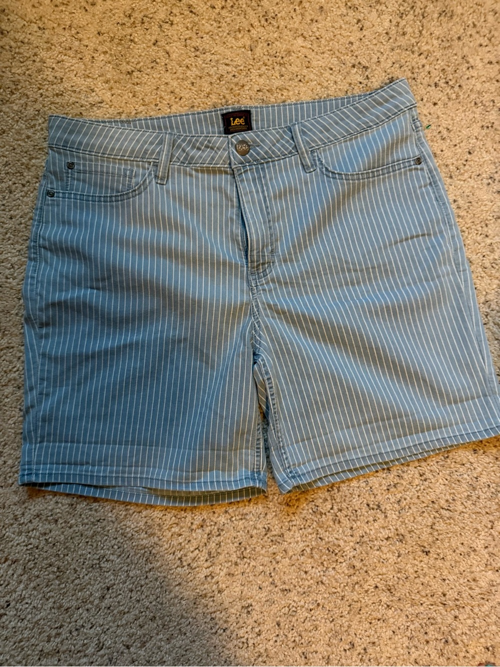 Lee Light Blue Pinstripe Shorts